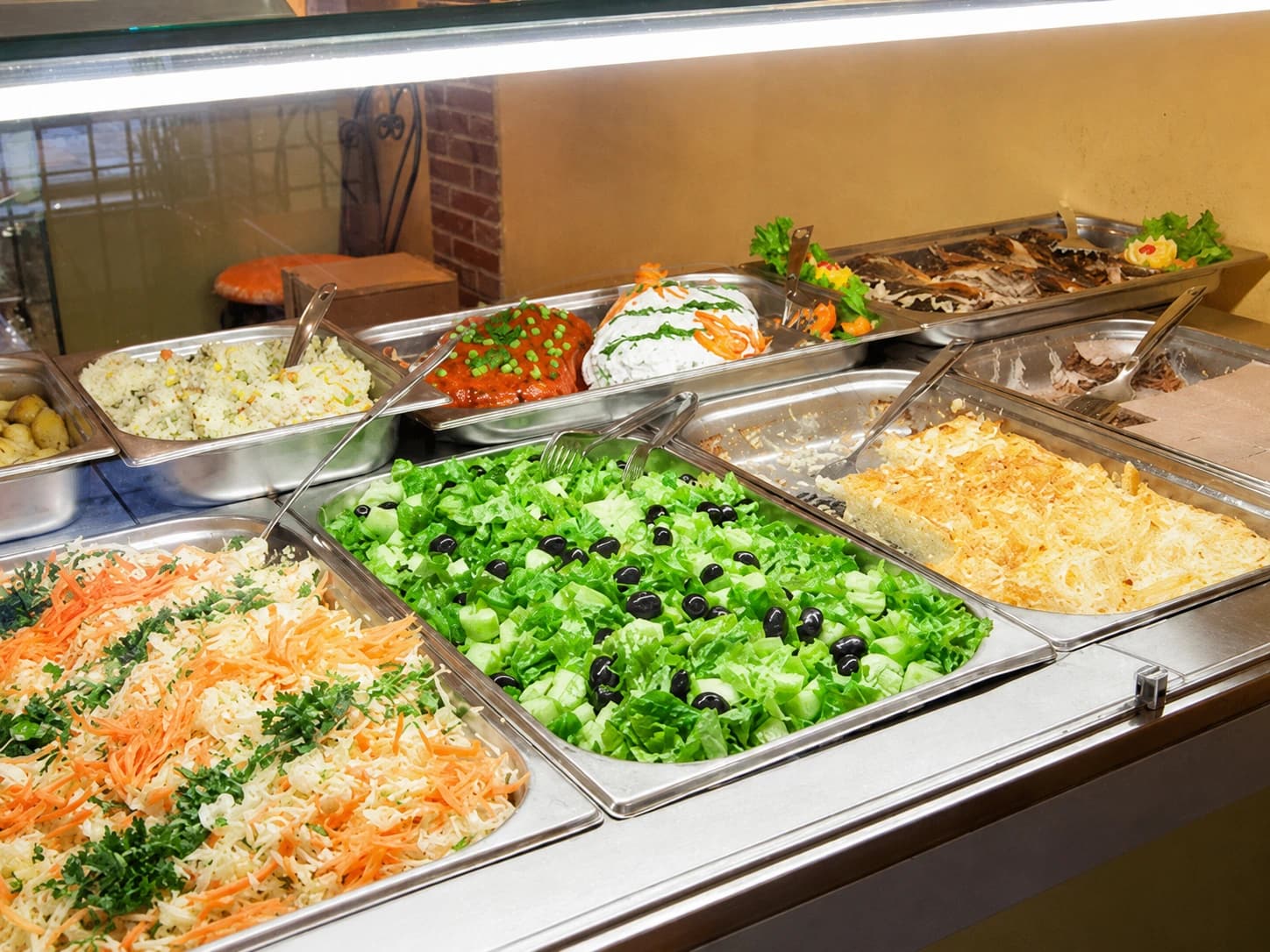 Commercial stainless steel cold service counter