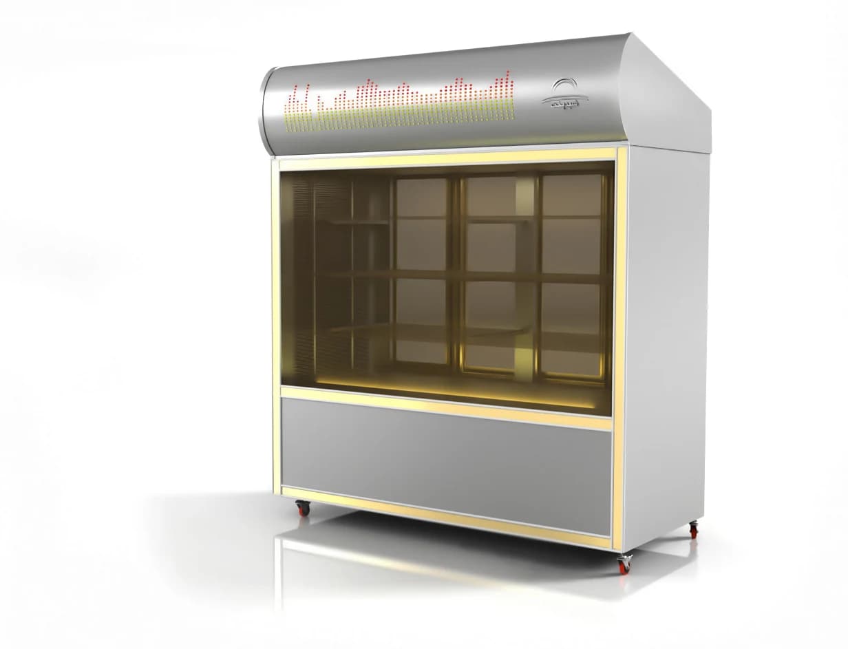 Deep commercial refrigerator with glass doors