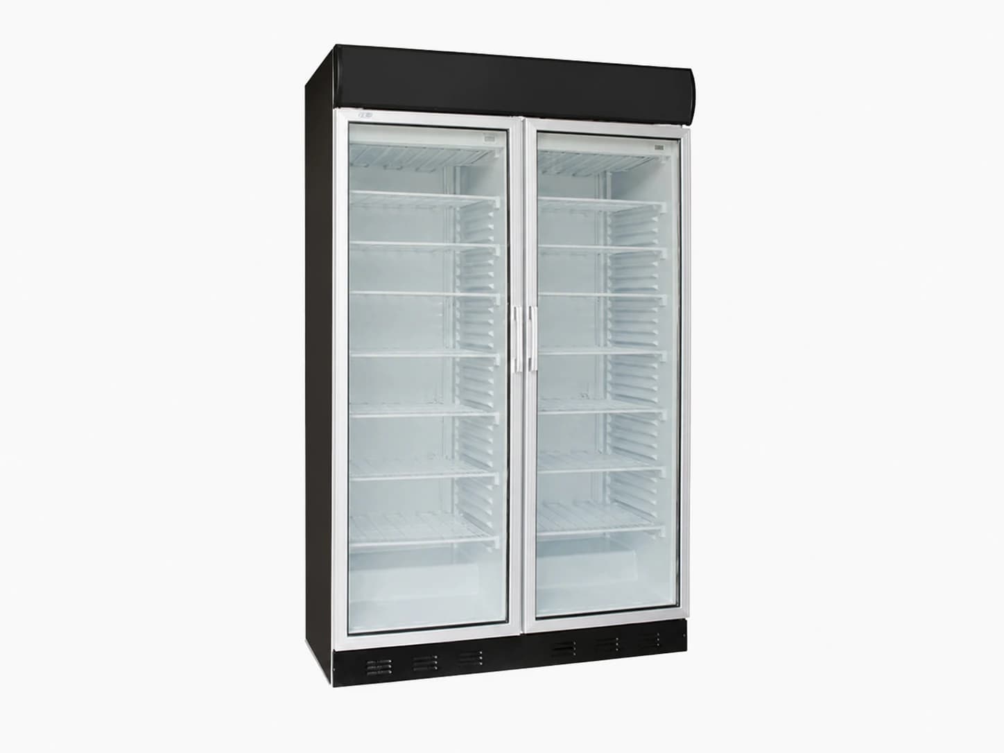 Commercial double-door glass display refrigerator