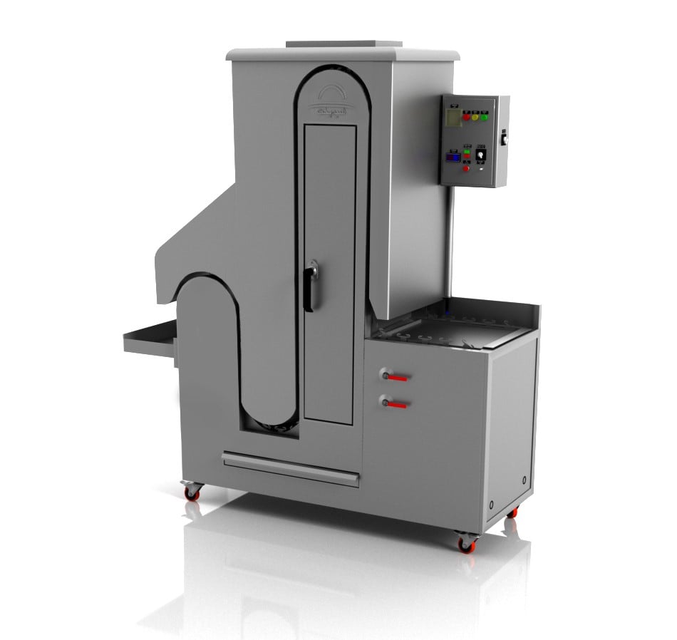 Zarrin automatic radiant kebab cooker with 700-skewer-per-hour capacity