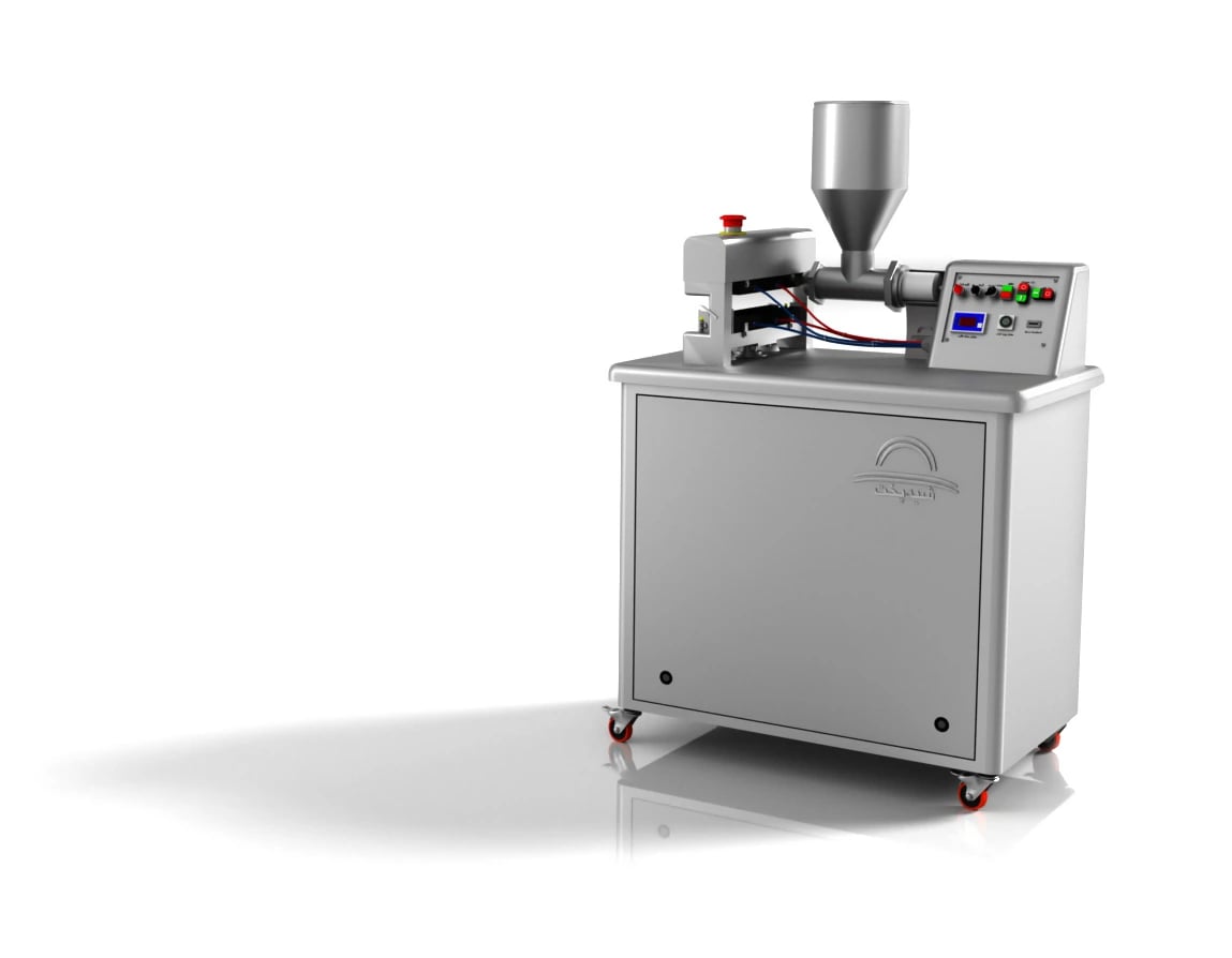 Water-heated hydraulic skewering machine with 800-skewer-per-hour capacity