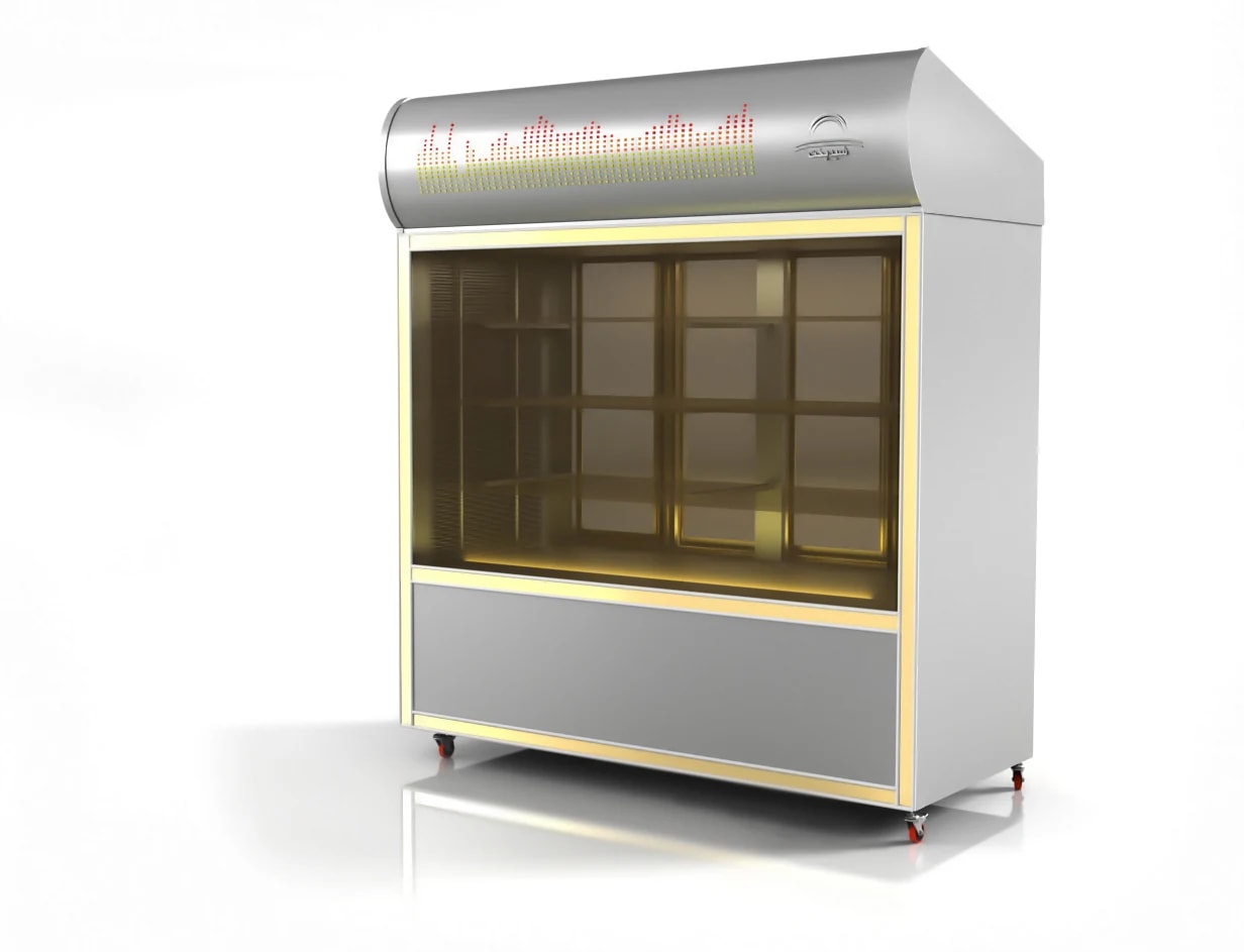 Deep commercial refrigerator with glass doors