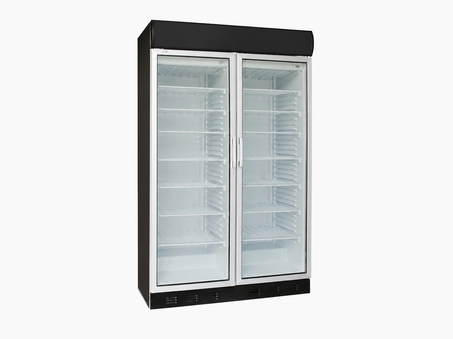 Commercial double-door glass display refrigerator