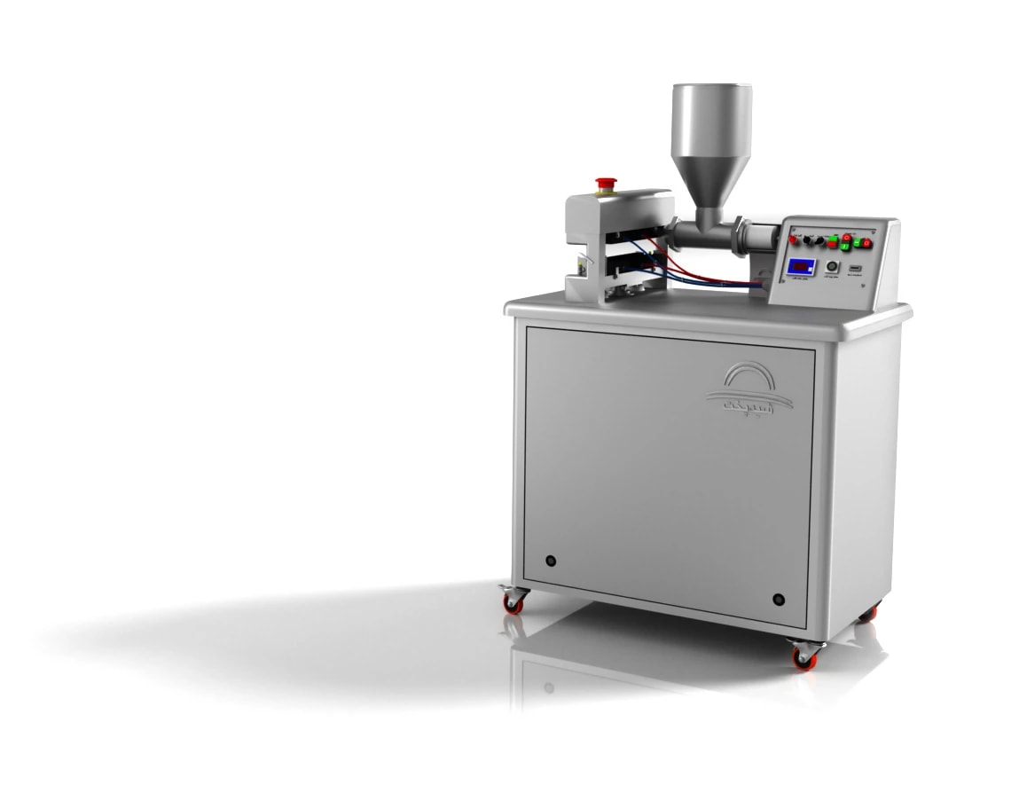 Water-heated hydraulic skewering machine with 800-skewer-per-hour capacity