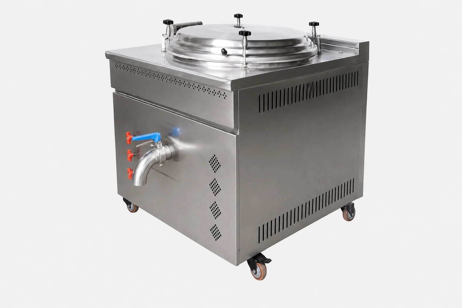 Industrial cubic rice cooker with 380-liter and 420-serving capacity